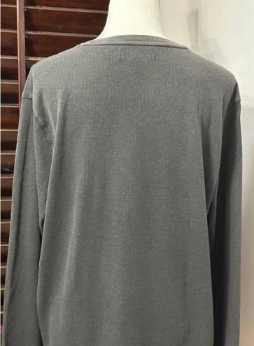 Treasure & Bond Womens Casual Top Gray Long Sleeve Stretch Crew Neck Boyfriend L