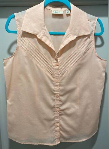 Preview International VTG ‘90s  Light Pink Sleeveless Collared Button-Up Blouse