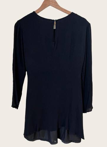 Entro Front Twist Long sleeve Mini Dress Black Size Medium