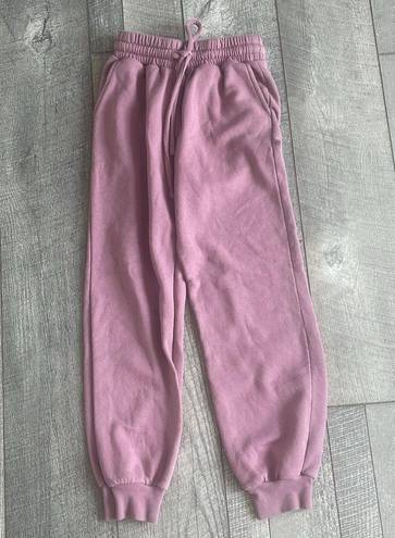 Zenana Outfitters Size XS Dusty Pink High-Waisted Jogger Sweatpants