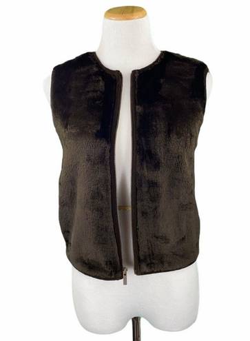 Banana Republic Dark Brown Faux Fur Fleece Vest