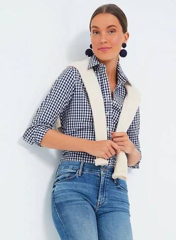 Tuckernuck  THE SHIRT BY ROCHELLE BEHRENS Navy Gingham Long Sleeve Icon Shirt L