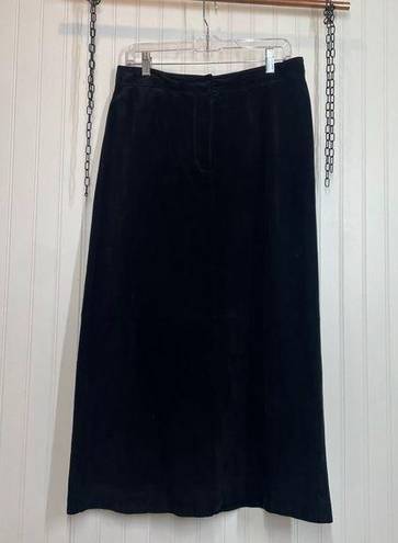 Lord and Taylor  Women’s Suede Leather Black Skirt Size 14P