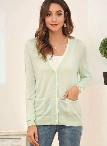 Bebe NWT Womens Mess  Avocado Green Lightweight Cardigan Sweater - Sz M