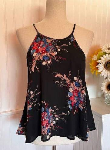 Lily White  Black & Floral Tank Top