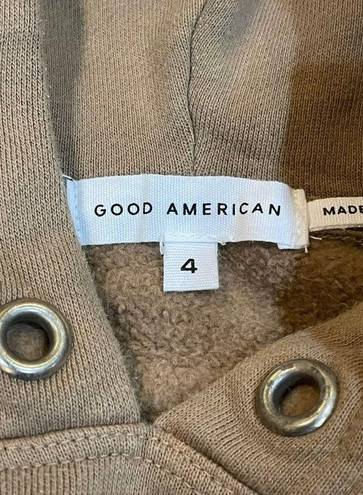 Good American  CROPPED & COOL PUTTY HOODIE SZ 4 SMALL S