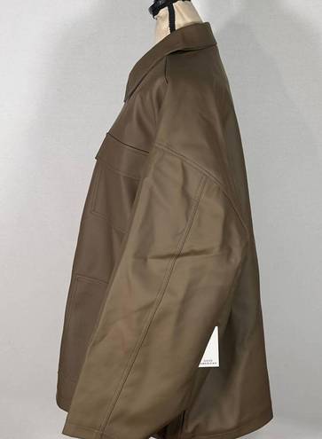 Good American  Brown Better Than Leather Oversized Chore Jacket Plus Size 5 NWT