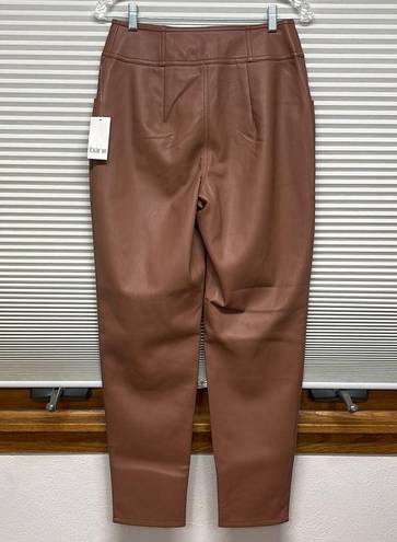 Bar III  NWT Clove Spice Faux-Leather High Waist Button-Fly Ankle Pants Size 6