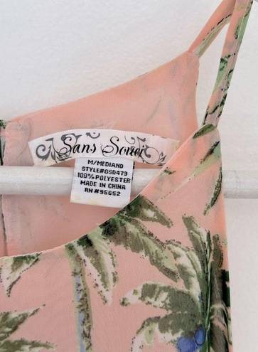 Sans Souci Pink Tropical Sheer Dress Size M