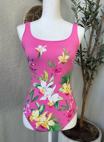 Tommy Bahama Orchid Garden Reversible Lace-Back One-Piece Swimsuit NEW