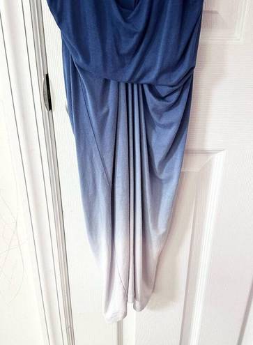 Young Fabulous and Broke  Hamptons Blue Ombre Midi Knot Waist Tank Bodycon Dress M