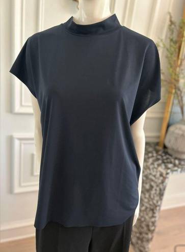 Oak + Fort Navy Mockneck Blouse from 