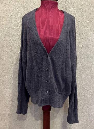 Full Tilt Cozy Button Womens Cardigan - Charcoal