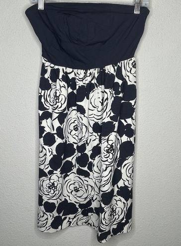 Deletta  Strapless Dress Black Floral