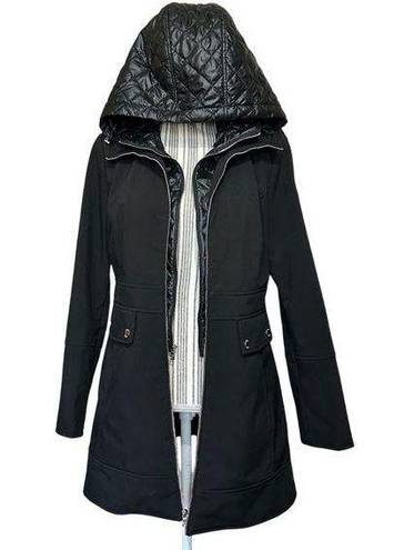 Guess  Black Double Zipper  Extra Warm  Jacket Size Medium