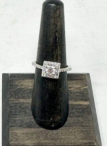 Diamond Halo Style Engagement Ring with Diamonds on shank .92cwt