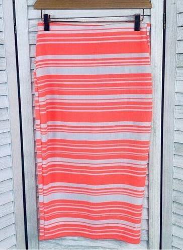 Brat Star  Neon Striped Pencil Skirt Small White Pink