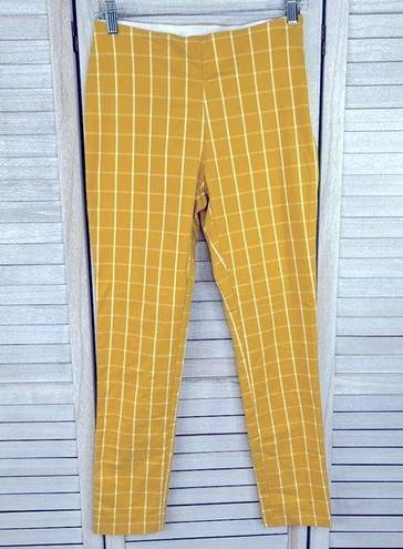 A New Day  Stretchy Slim Fit Ankle Pants Yellow/White Plaid-4