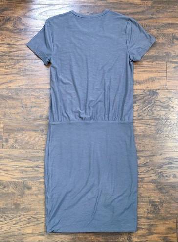 James Perse  • Blouson T-Shirt Dress grey jersey knit mini bodycon short sleeve