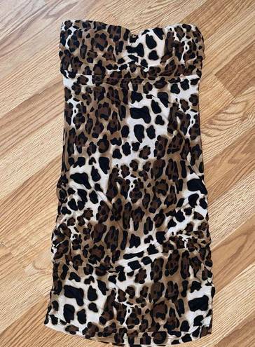 Scala La  Cheetah Mini dress size small bodycon padded bra brown sleeveless sexy