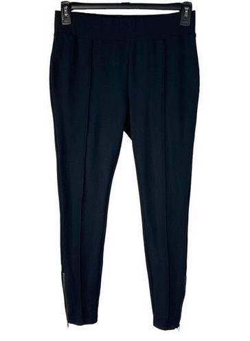 Lands'End  Small (6-8) Ponte Legging Pants Ankle Zip Mid-Rise Stretch Black