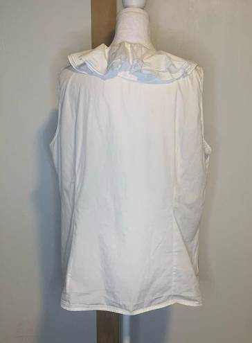 Oscar de la Renta Oscar by  white button down sleeveless blouse size 16