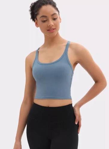 Padded sports bra yoga tank Blue