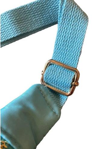 Pink Lily NWOT  Nylon Aqua with Gold Belt Bag‎ w/ Adjustable Strap