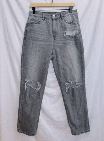 American Eagle AE Gray Wash Denim High Waisted Mom Jean size 10