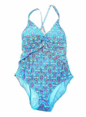 Bleu Rod Beattie  One Piece St. Tropez Swimsuit Halter Criss Cross Back Blue 10