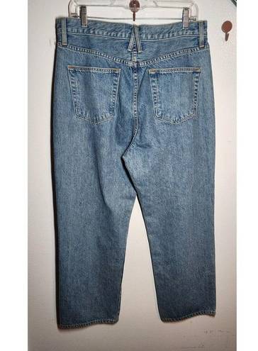 SLVRLAKE London Cropped High Rise Jeans in Fool For Love Mid Wash Size 32