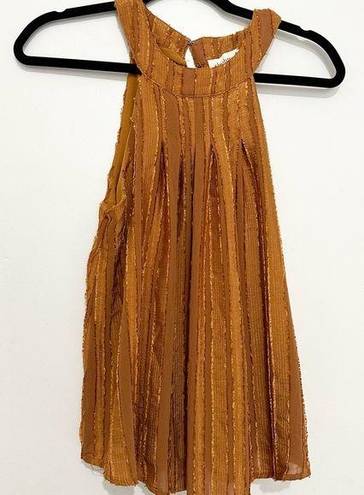 Bohme  Sunset Rays Copper Rust Sleeveless Halter Tank Top Blouse size small