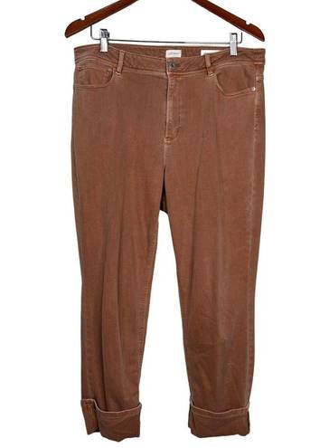 J.Jill  Women's Size 12 Boyfriend High Rise Cropped Jeans in Dusty Rose Brown