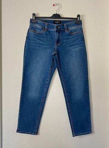 Talbots  Flawless Five Pocket Boyfriend Jeans Mid Rise Size 4 Petite Medium Wash