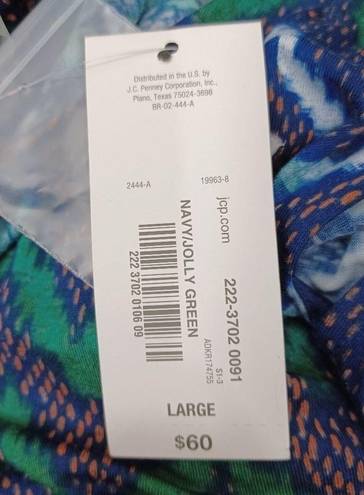 a.n.a NWT  a new approach Dress Long Maxi Sleeveless Zig Zag Boho Blue Green