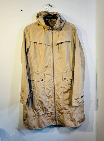 Cole Haan  Topaz Beige Packable Hooded Rain Jacket Coat Size Medium