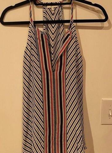 Joie  pink, white & navy blue silk tank top size Small!