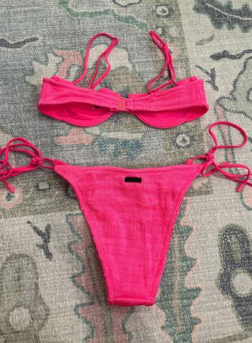 Triangl Pink Textured Bikini