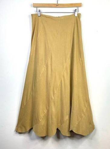 St. John’s Bay Vintage St Johns Bay Tan Faux Suede Chamois Maxi Skirt Western Boho Womens 6 M