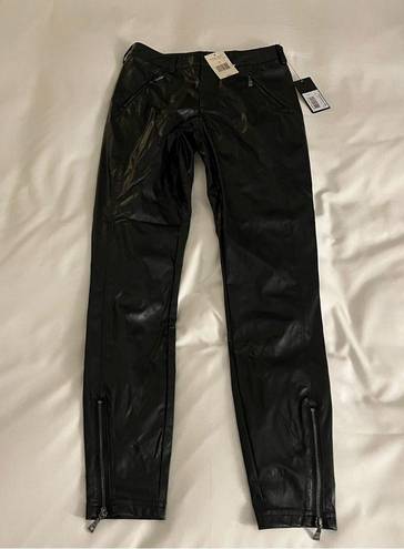 Guess  Women's Soto Pu Black Faux Leather Skinny Pants NWT