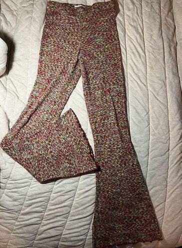 Urban Outfitters  Rainbow Knitted Flared High Waisted Pants