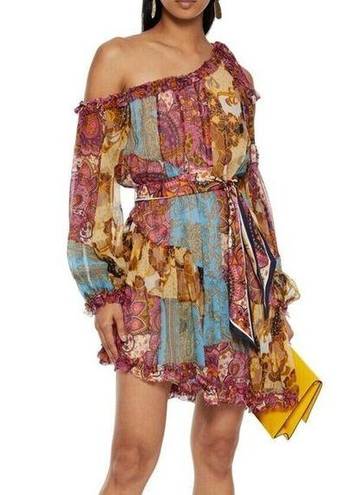 Zimmermann $1100 Fiesta Cold-Shoulder Printed Mini Dress ZIM 0 / US 4 -  $350 - From Sophia