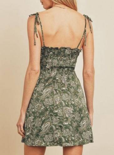 Dress Forum  Paisley Tie Shoulder Mini Dress in Green