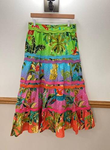 Farm Rio EUC  Ombré Forest Midi Skirt Size Medium Retails $225