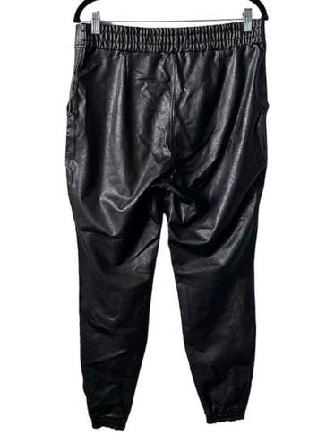 Spanx  Black Faux Leather Jogger Pants