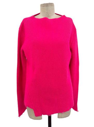 Generation Love  Sadie Cashmere & Wool Asymmetric Sweater Hot Pink Medium