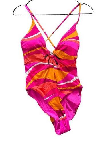 Trina Turk New!  Vivid Vista Petal Cut Out One Piece Swim Suit