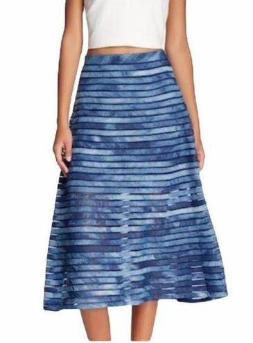 Cynthia Rowley  Blue Denim Mesh Midi Skirt