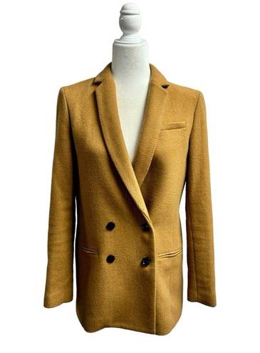 Banana Republic Double Breasted Wool Blend Button Closure Coat Camel Tan Brown 6