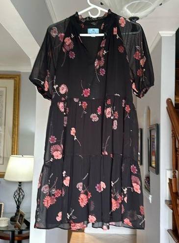 CeCe Pretty  Floral Babydoll Tiered Dress Sz M